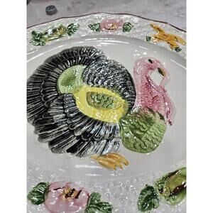 Vintage California Pottery Turkey Platter Thanksgiving MCM 18.25" Serving